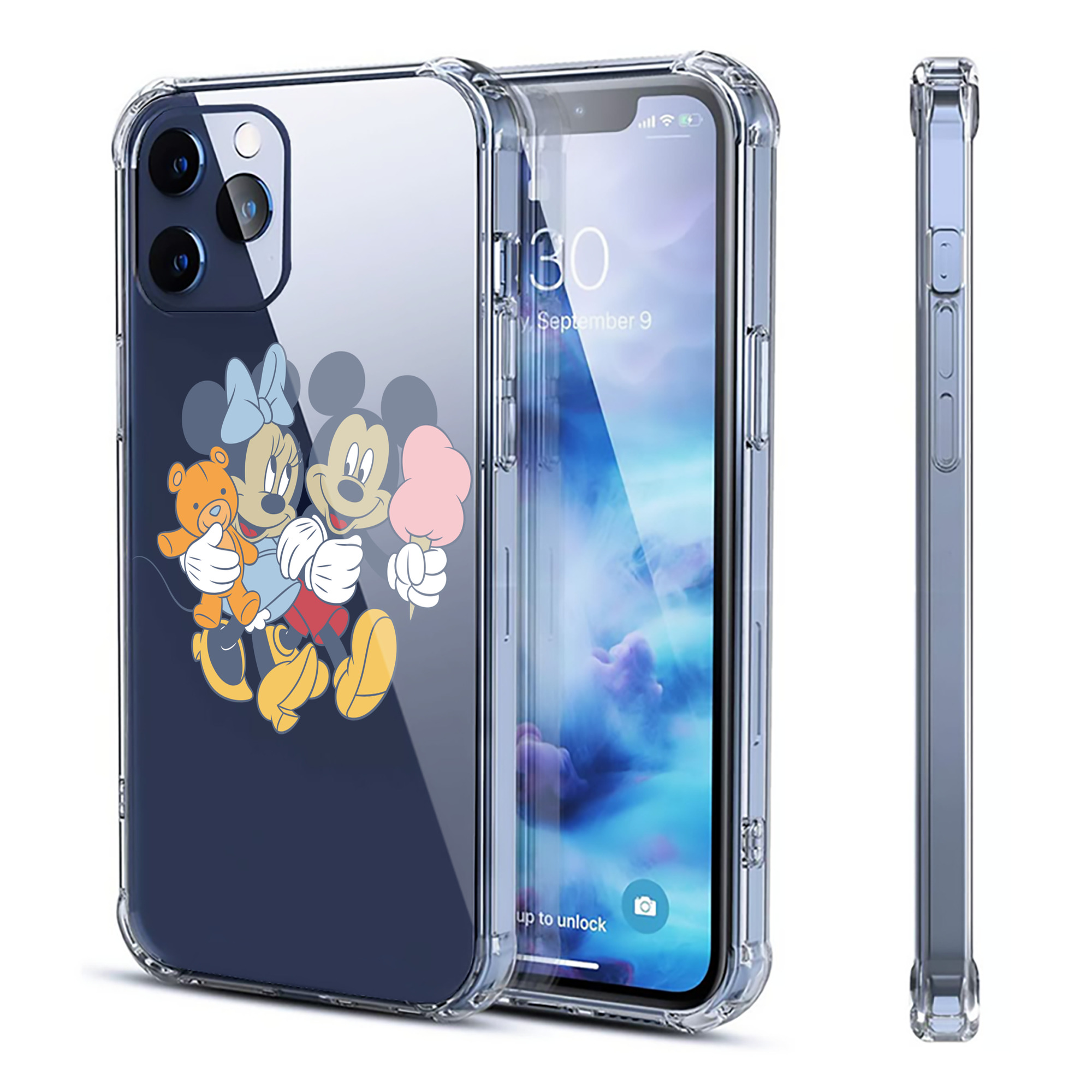 （画像用） ミッキーマウス Mickey Mouse 【iPhone 12シリーズ対応】透明スマホケース（クリアソフトケース）